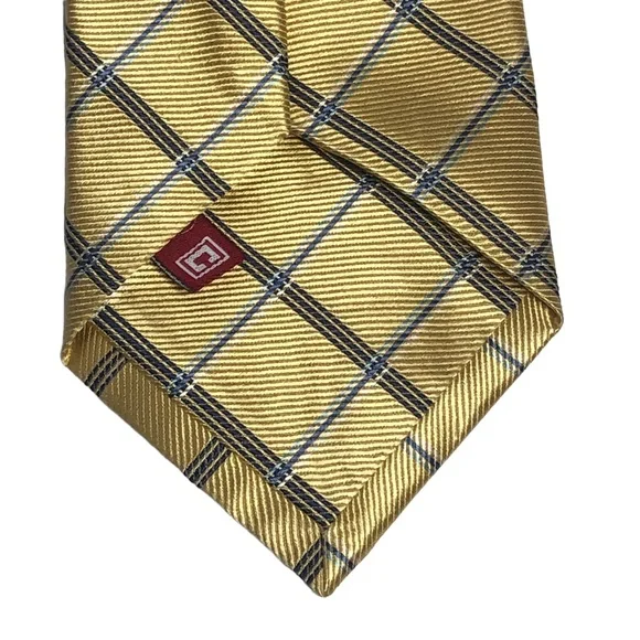 Chaps Yellow and Blues Plaid Silk Tie - Picture 8 of 15